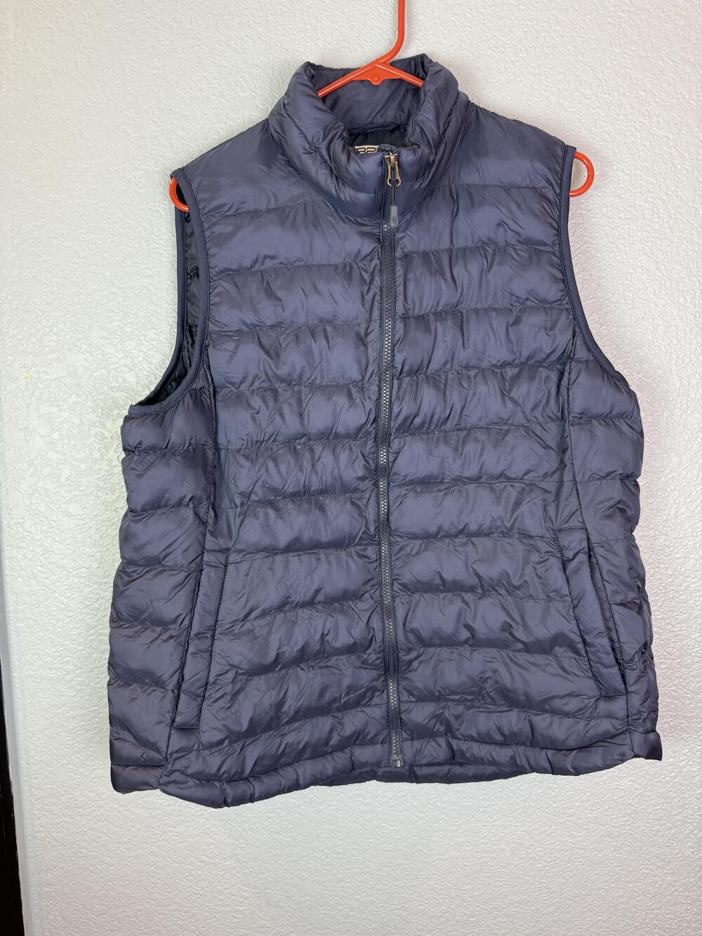 32 Degrees Heat Vest Mens XL Blue Lightweight Packable Puffer Sleeveless Zip